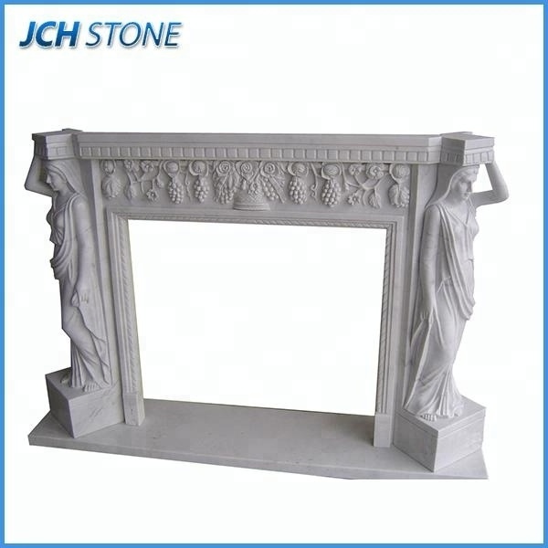 Absolute black granite stone fireplace frame for home decoration white marble fireplace surround