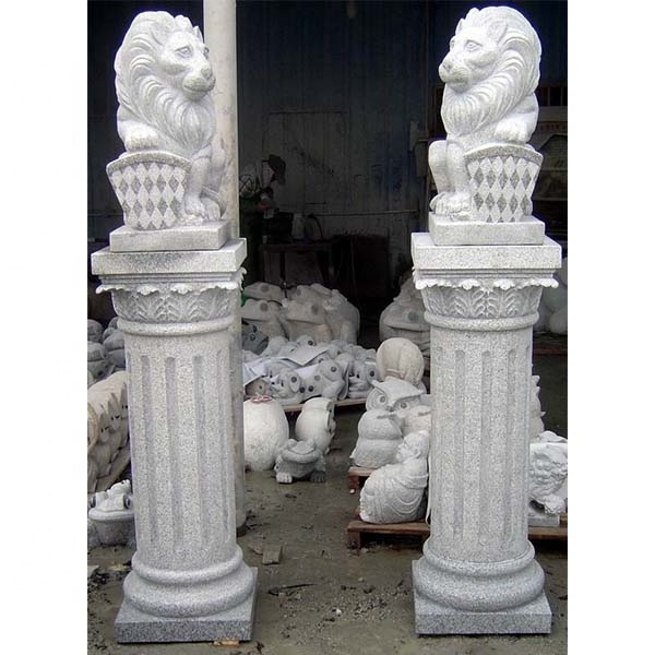 hand carved lion statues natural granite carvings decorative stone columns