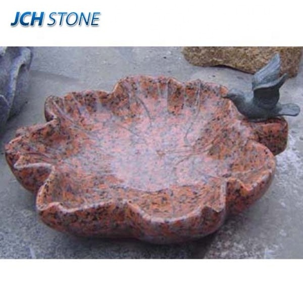 Maple red granite stone garden bird bath bowls