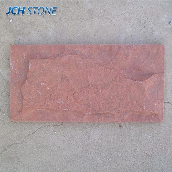 Natural split Red Pink sandstone tiles decorative wall cladding mushroom stone