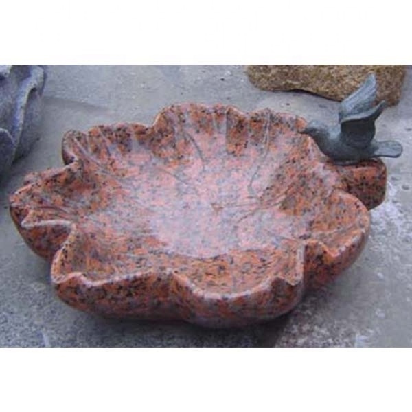 Maple red granite stone garden bird bath bowls