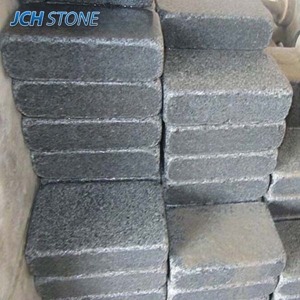 China impala landscaping park paver dark grey granite G654 tumbled cubes cobblestone paving stone