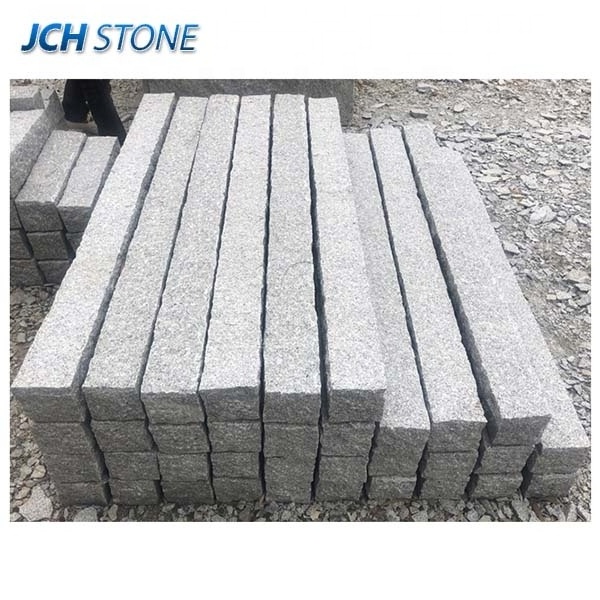 G603 Padang grey granite flamed bush hammered curb stone and palisades