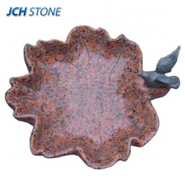 Maple red granite stone garden bird bath bowls