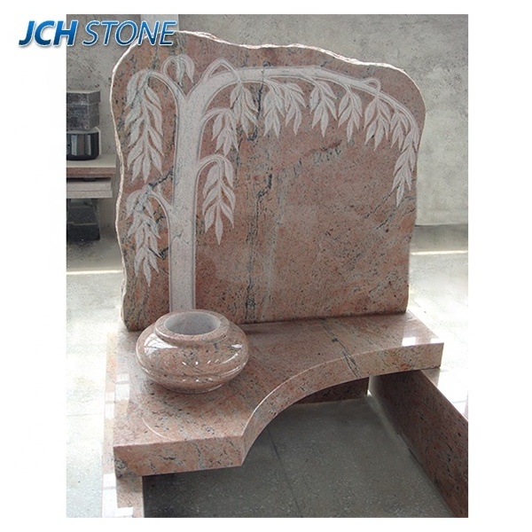 Tree design statue carving granite stone gravestone tombstone monument