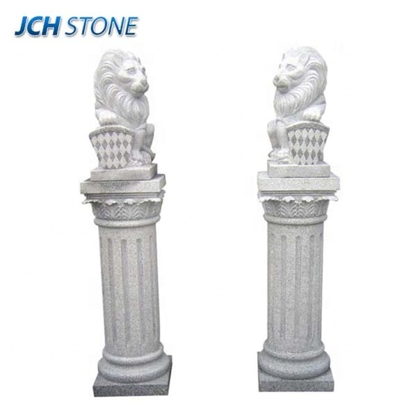 hand carved lion statues natural granite carvings decorative stone columns