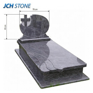 Bahamas blue granite stone Poland gravestone headstones with cross design tombstone monument