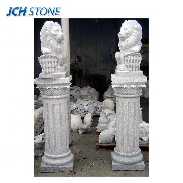 hand carved lion statues natural granite carvings decorative stone columns