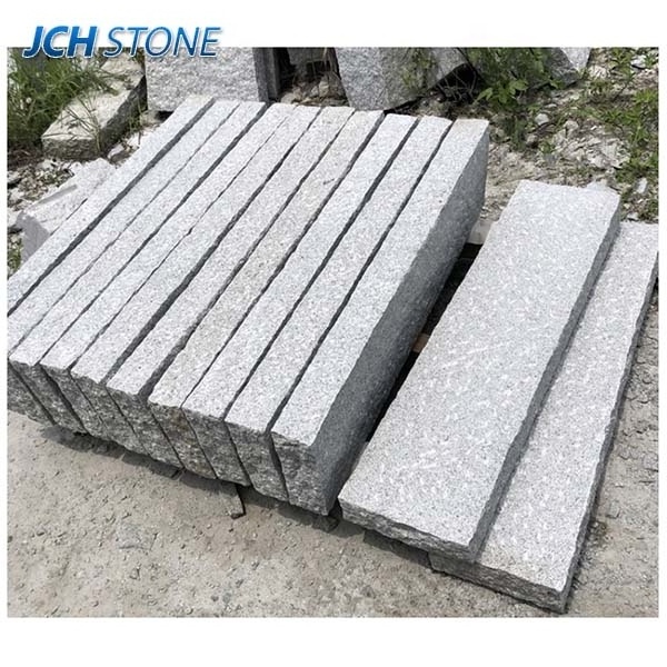 G603 Padang grey granite flamed bush hammered curb stone and palisades