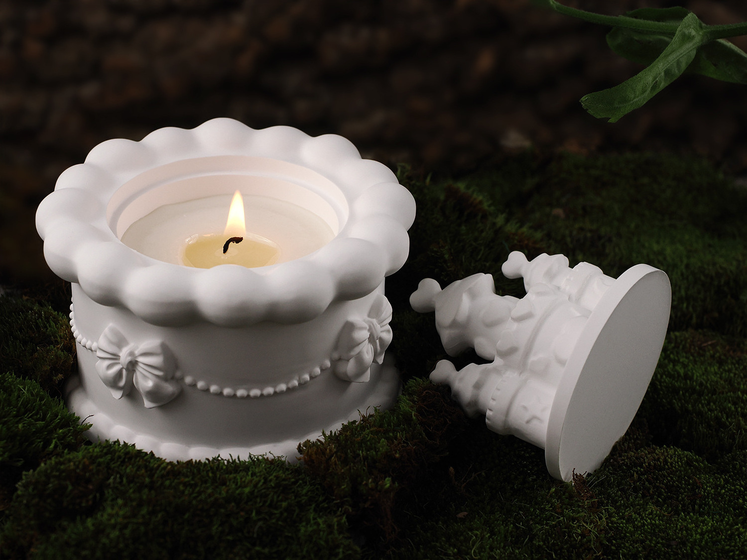 Diy cement gypsum candle cup Castle cake with cover mirror silicone mold creative decoration