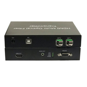 HD Video RJ45 HD MI  KVM Fiber Extender Over Fiber  RS232 Audio  1080P Fiber Optic Video HD MI Extender 10KM With KVM