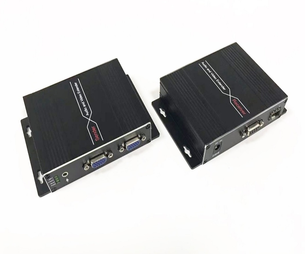 VGA Fiber Optic Transmitter Receiver VGA Video Audio Converter Extender with RS232+loopout+KVM 10KM