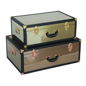 Home decorative Gold color stainless steel suitcase