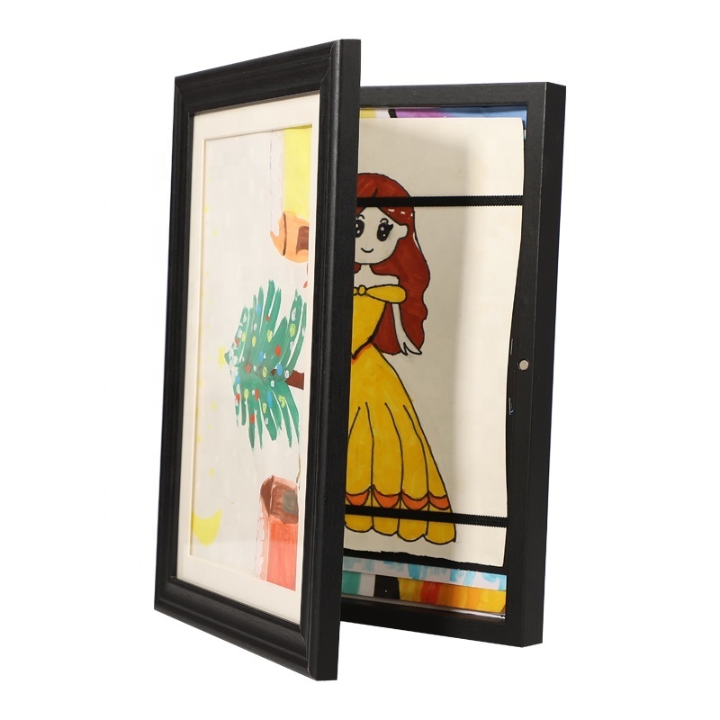 Innovative Kids Artwork Picture Frame A4 Classic Black Kids Art Display Frame Front Open Children Gifts Art Frame Kids