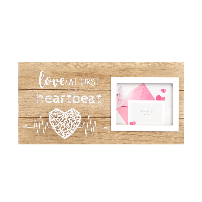 Baby Ultrasound Picture Frame First At Heartbeat Sonogram Photo Frame Handmade Stitching Heart Shapes