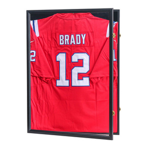 Jersey Frame Display Case 24*32" Classic Black Shadow Box Frame Jersey Wall Hanging Cabinet Multi-size Jersey Display Frame