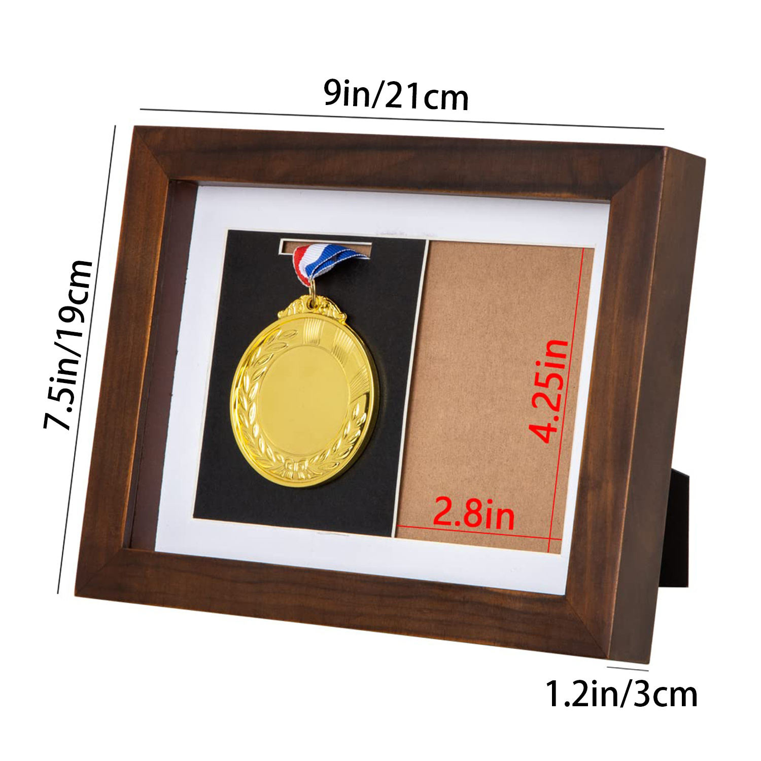 Wholesales Custom marathon Medallion badge solid Wood frame Medal cion Display Frame Shadow Box photo frame