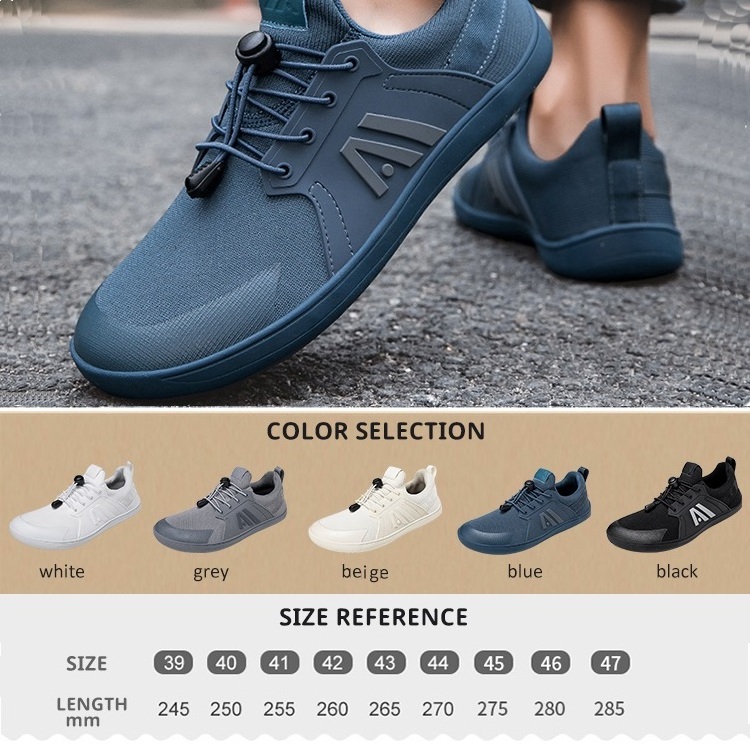 Men's Minimalist Barefoot Shoes For Men Wide Toe Box Walking Zero Drop Sole Fitness Trailing Running Sneakers