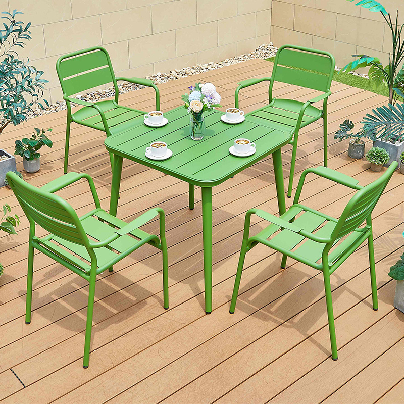 Juecheng modern restaurant luxury outdoor patio furniture dining table garden chair set