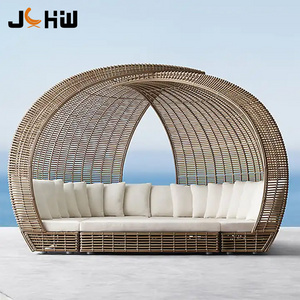 All Weather Pe Plastic Rattan Daybed Outdoor Garden Patio Wicker Sun bed Lounger