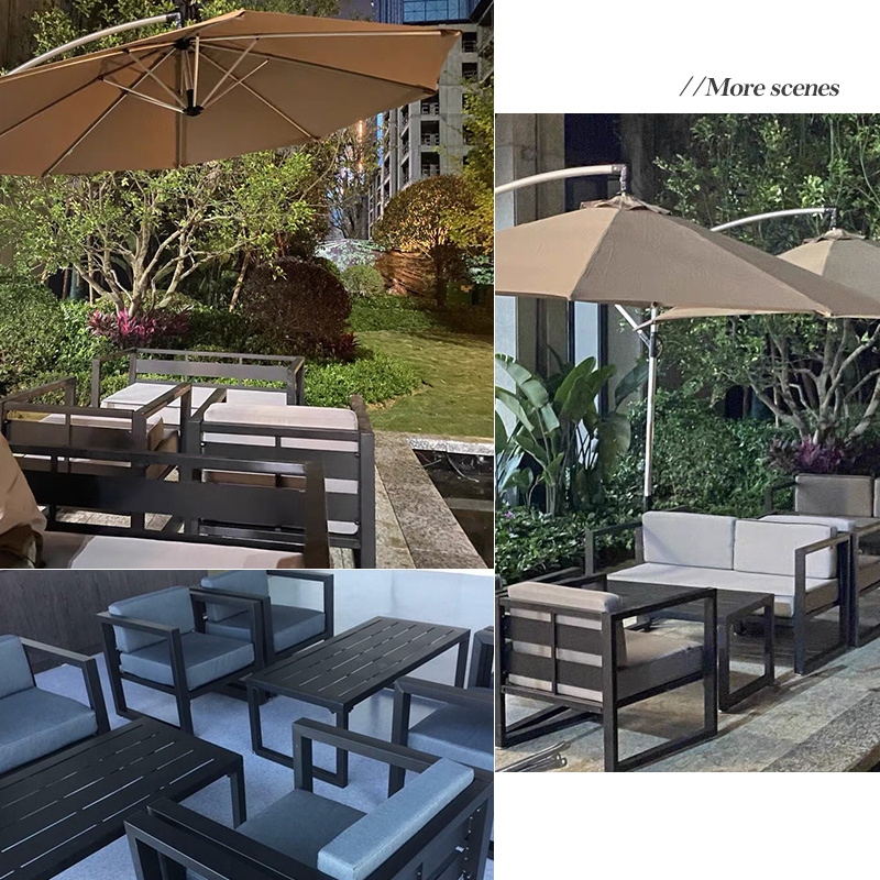 Juecheng 2023 Modern custom garden furniture set 	modular outdoor sofa outdoor aluminum sofa set furniture