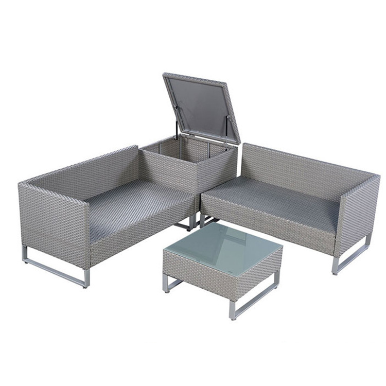 Modern Plastic Rattan Furniture with Custions Sofa Hotel Patio Balcony Furuniture Outdoor Sectional L Shape Garden Sofa