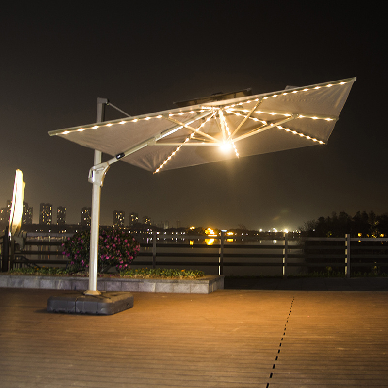 Juecheng led light garden parasol outdoor umbrellas big size garden patio umbrellas & bases