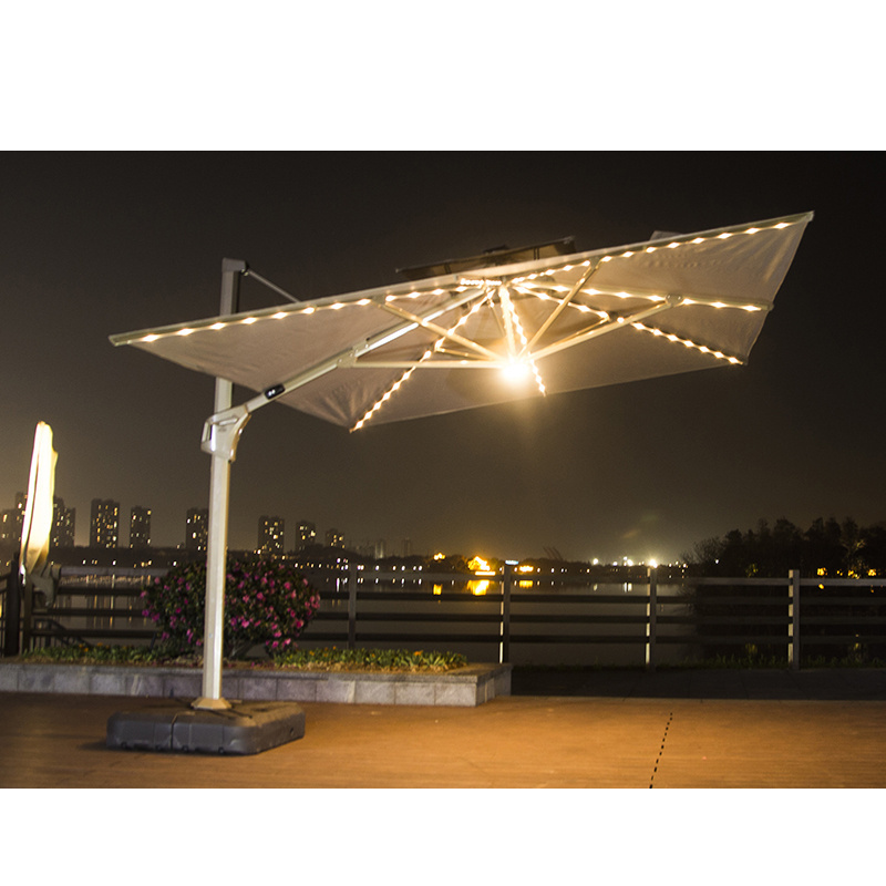 Juecheng led light garden parasol outdoor umbrellas big size garden patio umbrellas & bases