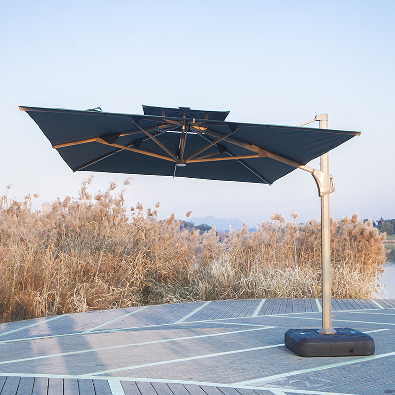 Juecheng led light garden parasol outdoor umbrellas big size garden patio umbrellas & bases