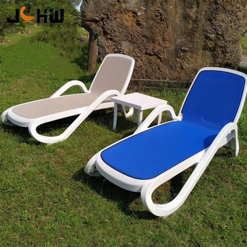 Juecheng hotel beach sun lounger plastic day bed outdoor commercial lounge chair for pool side