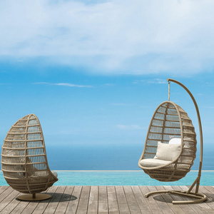 Juecheng luxury patio rattan swing chair wicker hanging swing chair for living room