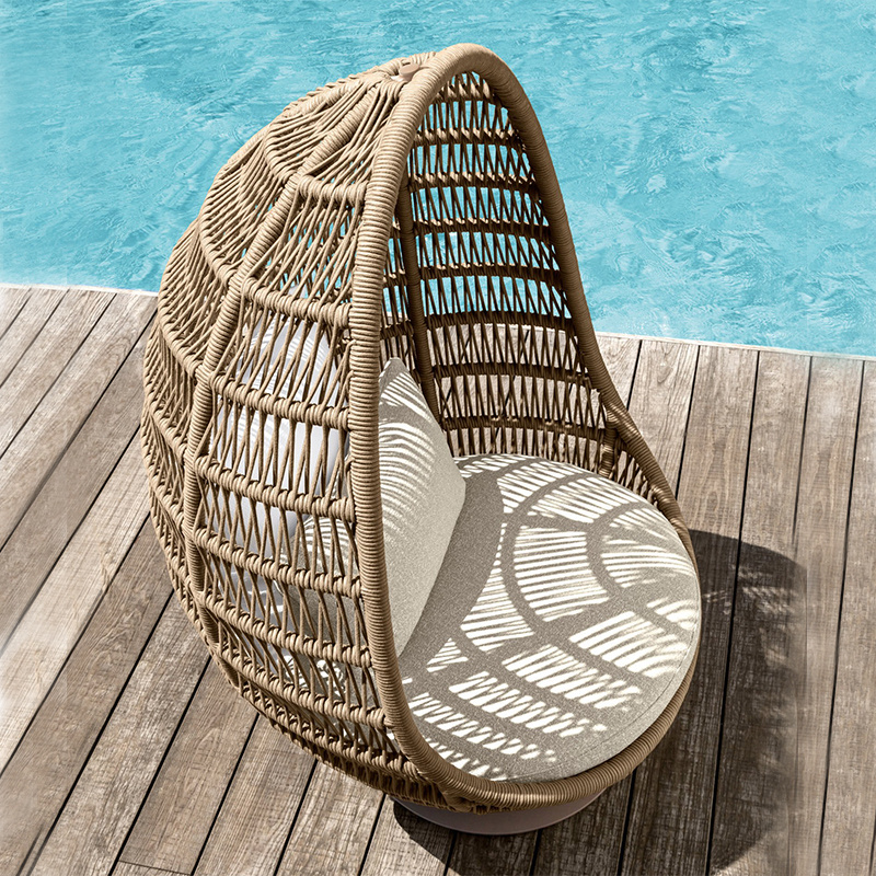 Juecheng luxury patio rattan swing chair wicker hanging swing chair for living room