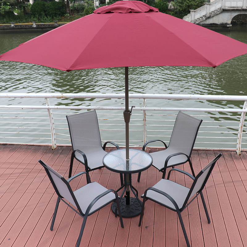 Juecheng balinese garden umbrella outdoor green outdoor aluminum patio umbrella with table