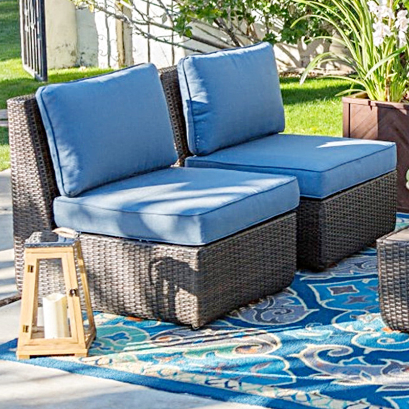 Factory sale modern wicker rattan outdoor sofa set waterproof patio furniture aluminum villa garden furniture sofa