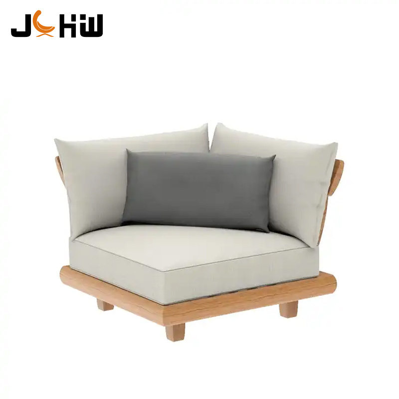 Modern Solid Wood Furniture With Cushions Sofa Set Living Room Garden Patio Hotel Sectional L Shape Outdoor Sofa