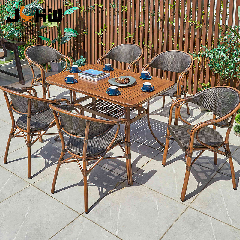 Modern 5Pcs Aluminum Bistro Cafe Dining Sets Patio Outdoor Furniture Table And Chairs Garden Sets