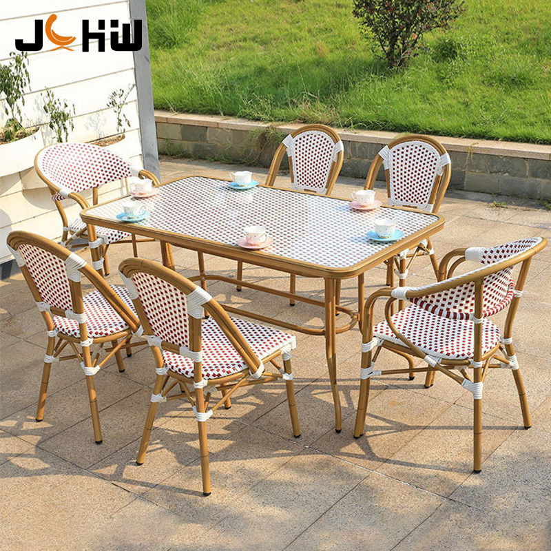 Factory direct sale french restaurant bistro cafe furniture set rattan dining chair garden patio furniture set