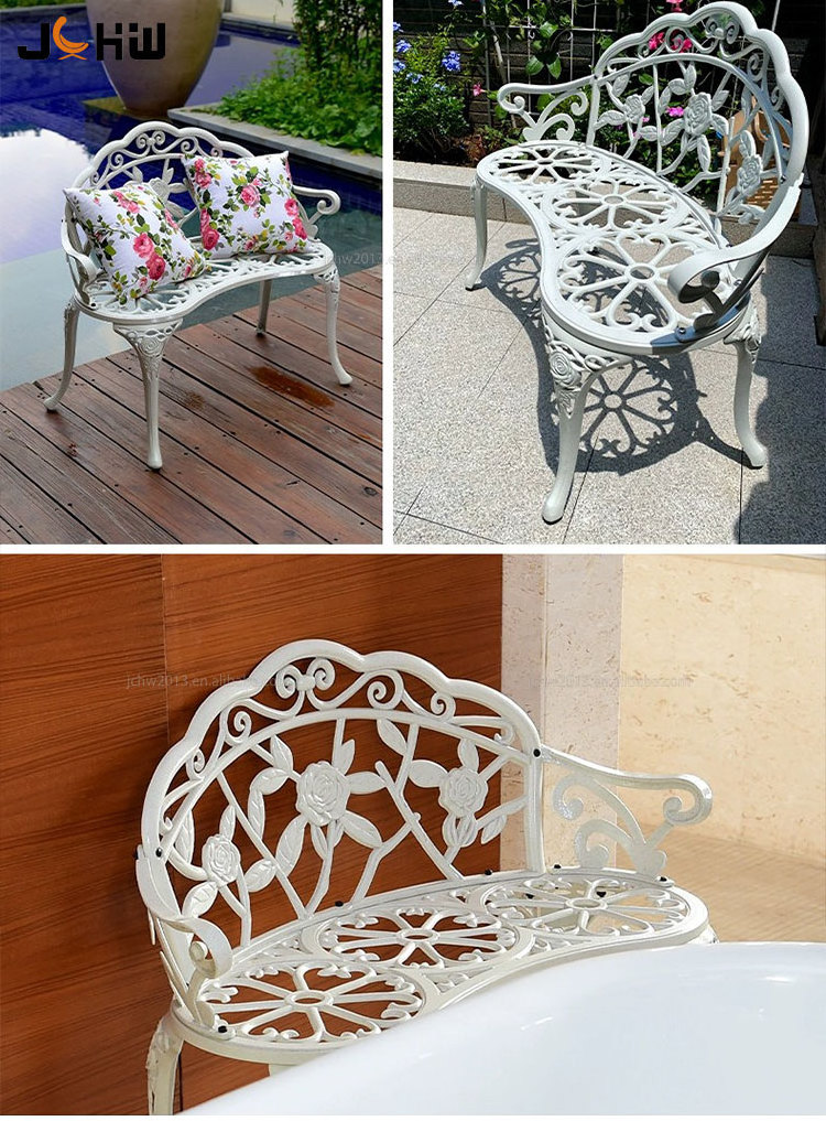 Wholesale design garden furniture outdoor metal garden bench patio lounge chair aluminum park bench