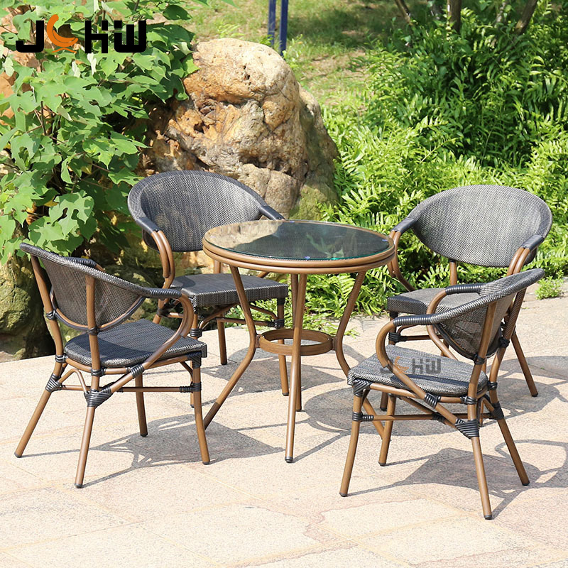 Outdoor Furniture Set Teslin Mesh Chair Rattan Chair Patio Garden Dining Table And Chairs Garden Sets