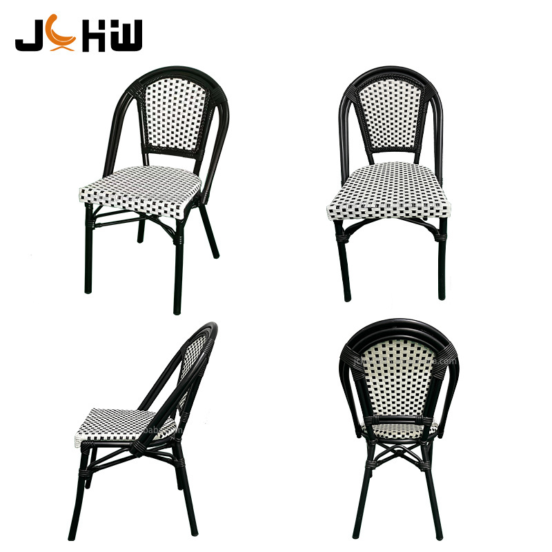 Patio Stacked French Wicker Rattan Chair Paris Bamboo Garden Bistro Chair