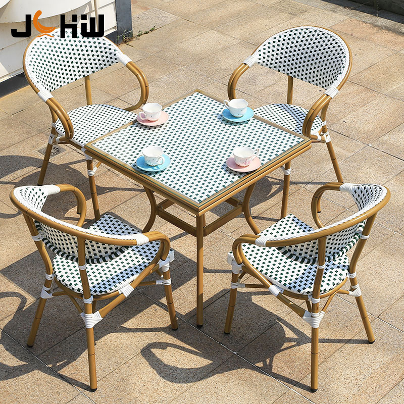 Factory direct sale french restaurant bistro cafe furniture set rattan dining chair garden patio furniture set