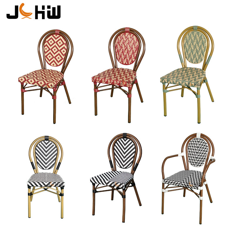 Customizable coffee restaurant garden bistro rattan dining chair wicker garden patio furniture set