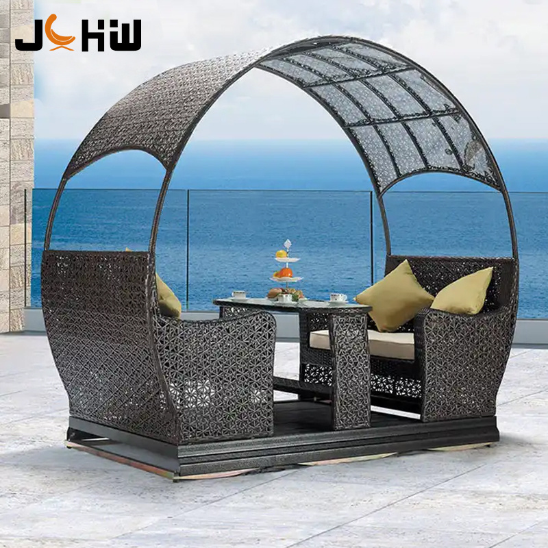 High Quality Cheap Leisure Hotel Garden Outdoor Rattan Chair Sofa Bed Rattan Day Bed Wicker Sun Bed