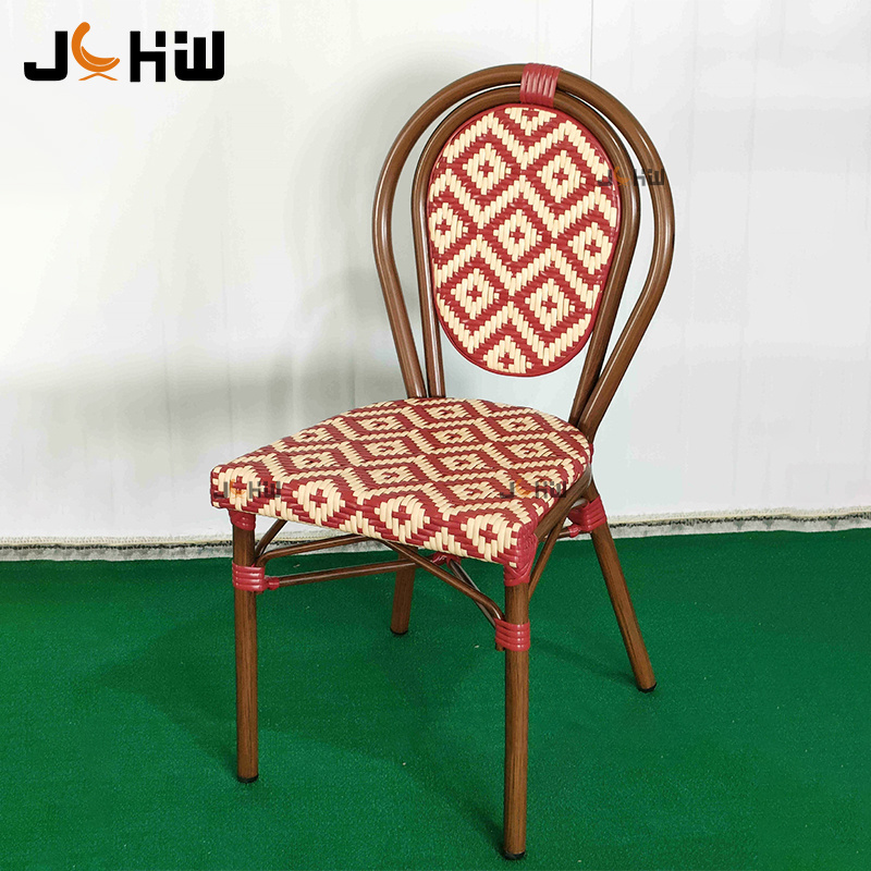 Customizable coffee restaurant garden bistro rattan dining chair wicker garden patio furniture set