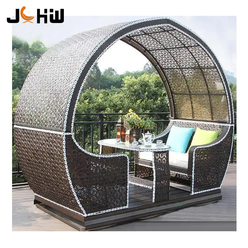 High Quality Cheap Leisure Hotel Garden Outdoor Rattan Chair Sofa Bed Rattan Day Bed Wicker Sun Bed