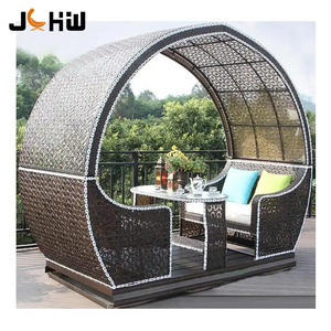 High Quality Cheap Leisure Hotel Garden Outdoor Rattan Chair Sofa Bed Rattan Day Bed Wicker Sun Bed