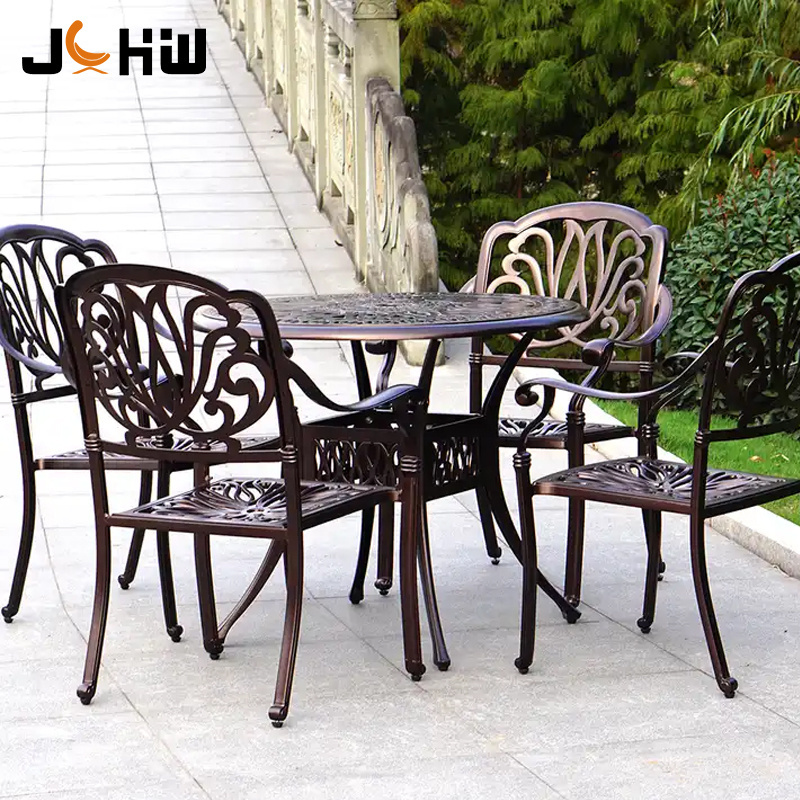 High Quality Outdoor Patio Cast Iron Garden Furniture Table And Chairs Sets Cast Aluminum Garden Furniture