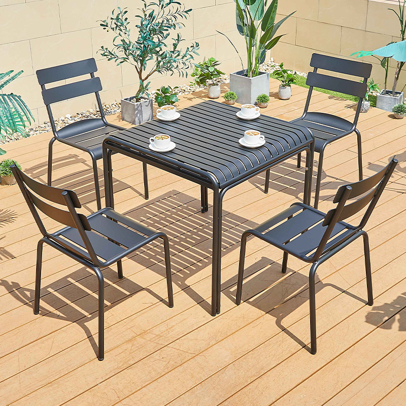 Juecheng commercial chair table set outdoor restaurant outdoor aluminium table and chair set