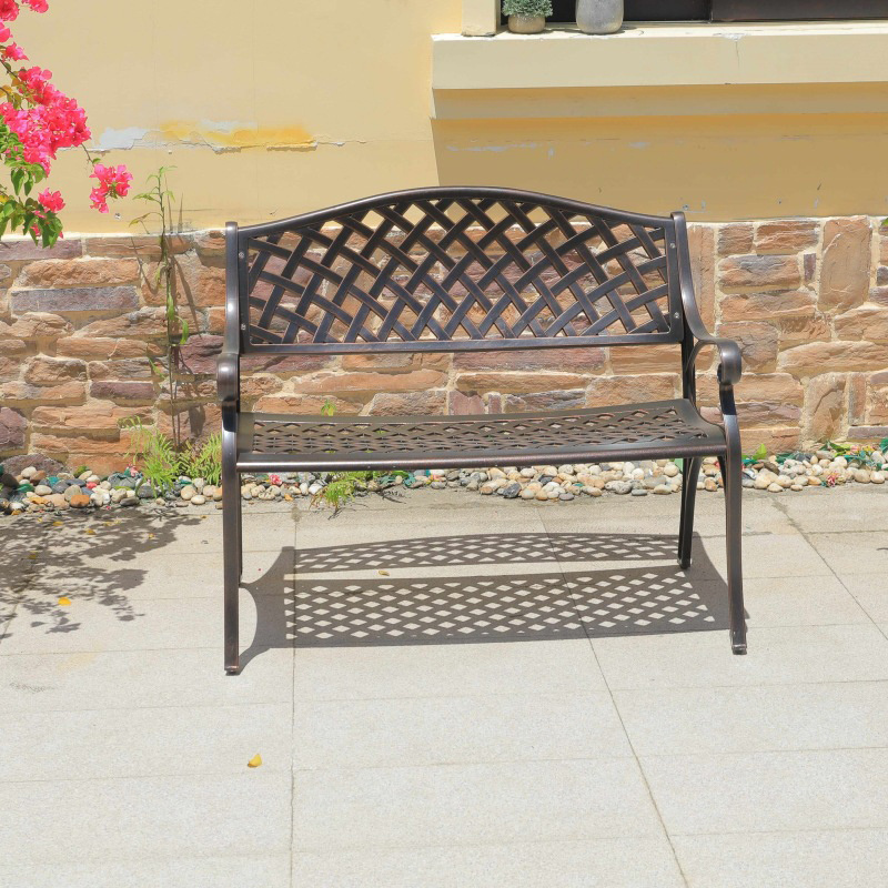 Wholesale design garden furniture outdoor metal garden bench patio lounge chair aluminum park bench