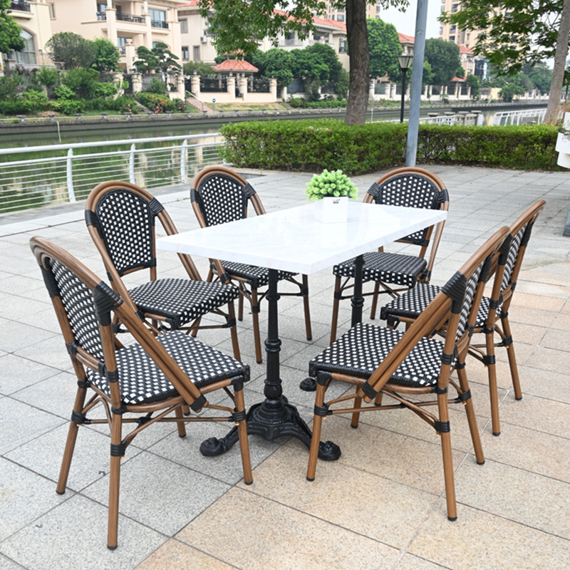 Cafe Hotel French Style Bistro Rattan Chairs Outside Patio Garden Chair Terrace Restaurant Dining Chair